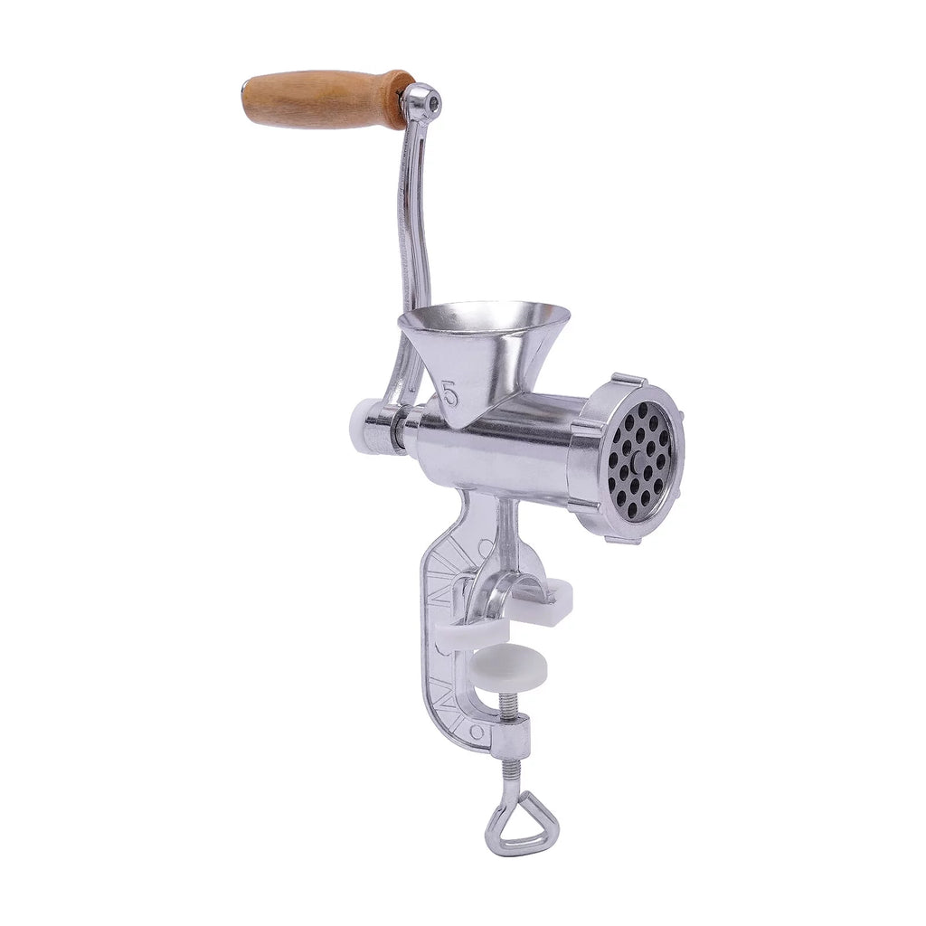Manual Meat Grinder Aluminum Alloy Food Mincer Sausage Filler Hand Crank Meat Mincer Mixer with Tabletop Clamp V8655
