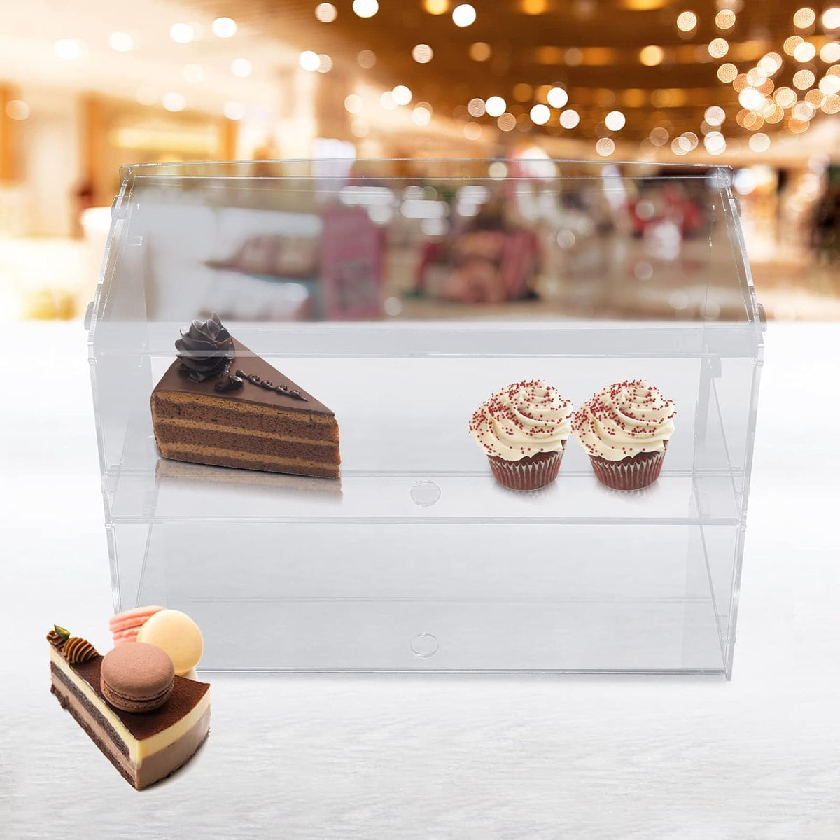 Acrylic Clear 2 Tier Bakery Display Case M8194