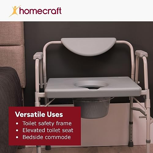 Bariatric Drop Arm Commode, 1000 Pound Weight Capacity, Adjustable Height O424120