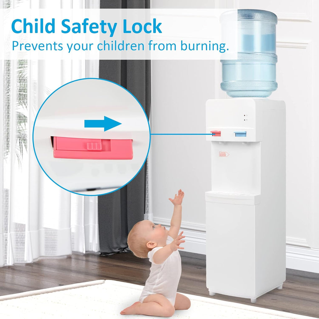 White Stainless Steel Top Loading Water Cooler Dispenser Y950277