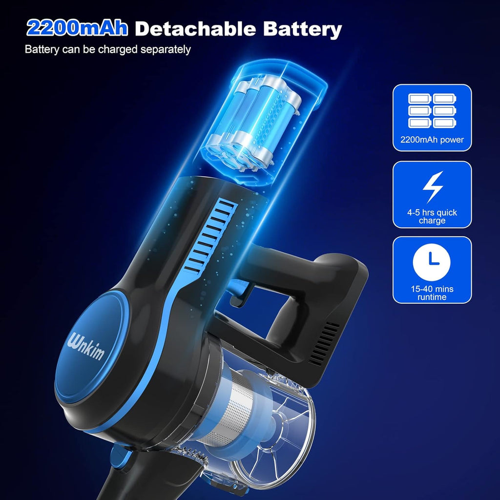 Cordless Stick Vacuum Cleaner with 23Kpa 200W Brushless Motor, 3 Suction Mode, 2200mAh Rechargeable Battery, 6-in-1 Lightweight O21909