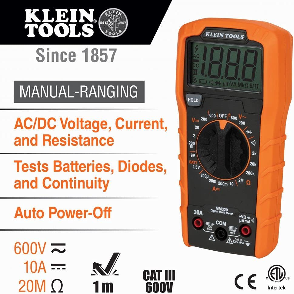 Non-Contact Voltage Tester Digital Multimeter Receptacle Tester with Carrying Case O50533