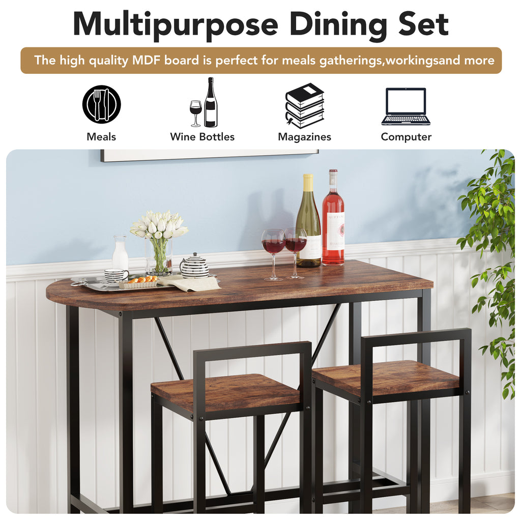3-Piece Bar Table Set, 39.4 Marble White J9377