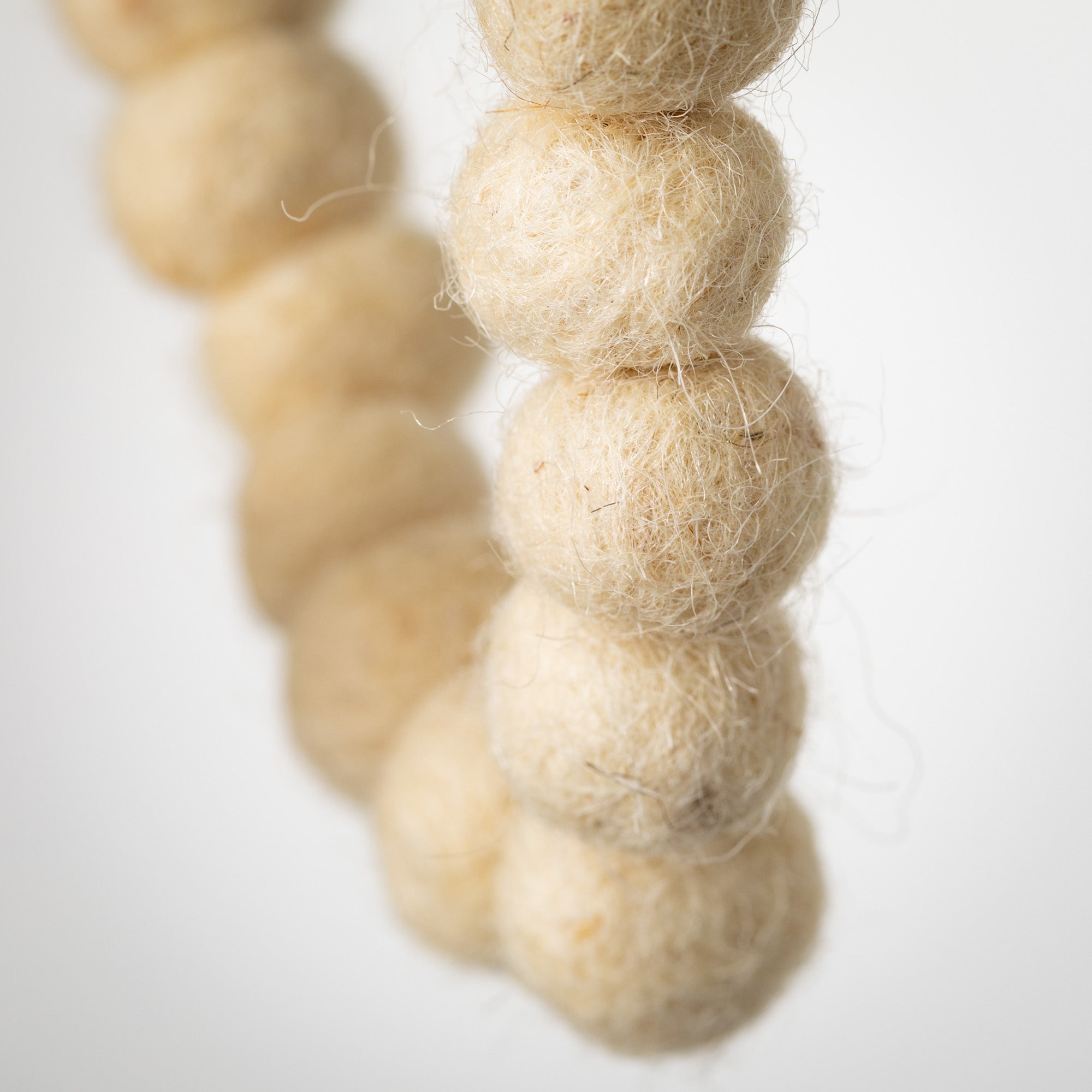 Natural Wool Ball Garland 70"H G89840