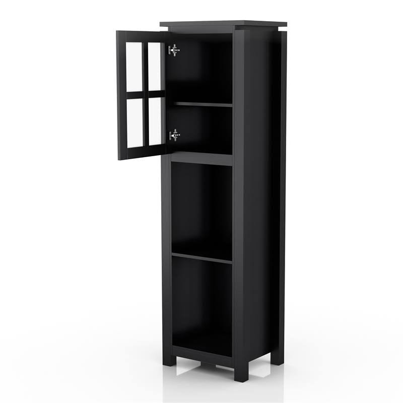 Black 4-Shelf Tower Cabinet P597