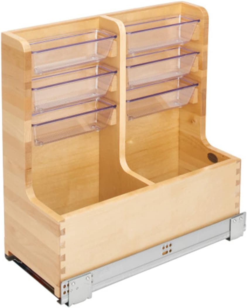 30 Inch Floor Mount L Shaped Wood Sink Vanity Cabinet with Soft Close Slides and Bins Y66550