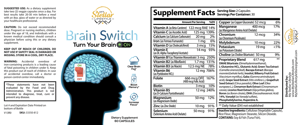 12 Pack Brain Switch 60 Capsules x12 T43879
