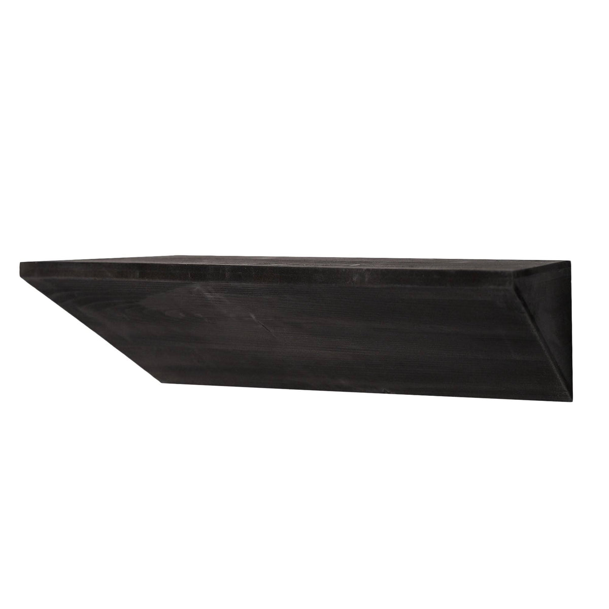 Black Wedge Wood Floating Shelf O657