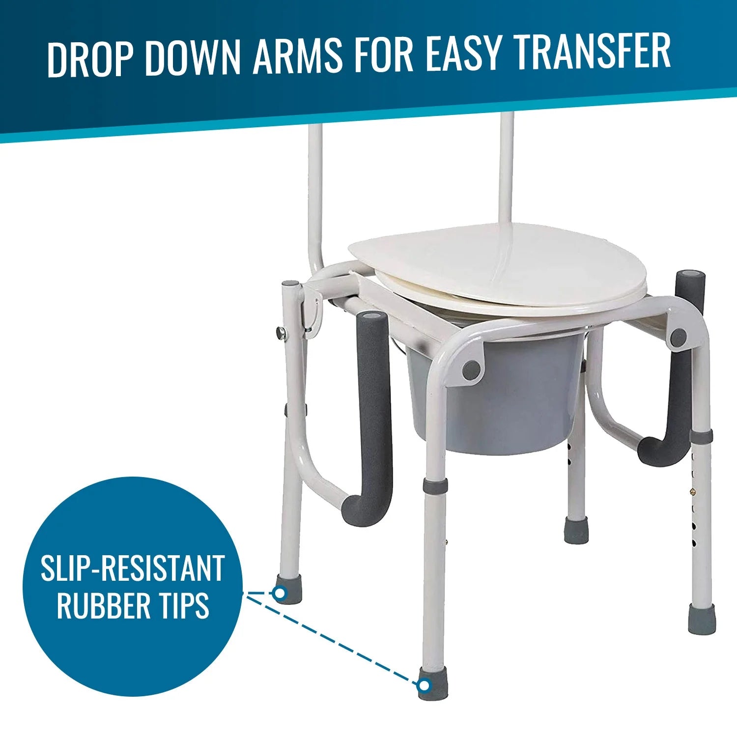 White Steel Portable Toilet with Drop Arm C4864
