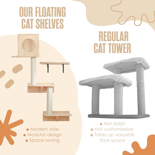 51 x 35 Inch Wall Mounted Cat Tree S786