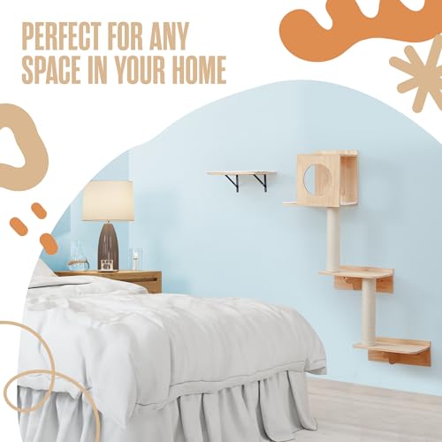 51 x 35 Inch Wall Mounted Cat Tree S786