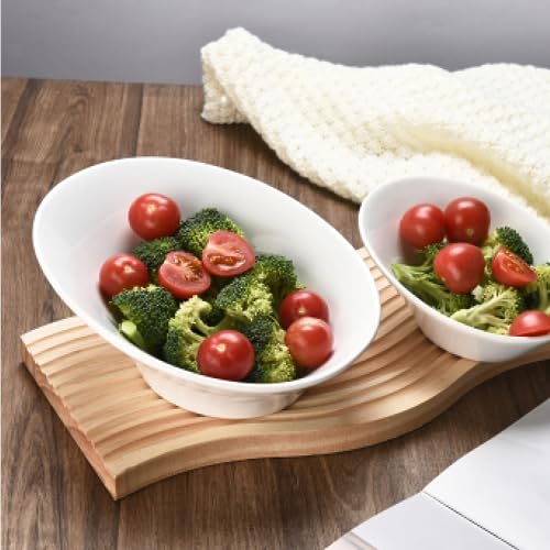 White Ceramic Porcelain Salad Bowls Set of 2 B982086