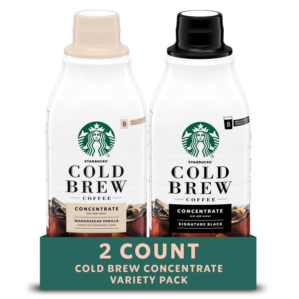 Cold Brew Coffee Concentrate, Black, Madagascar Vanilla, 2 Bottles (32 Fl Oz Each) P8137