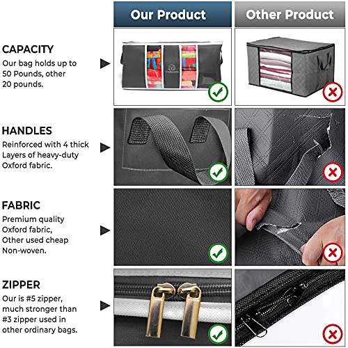 3 Pack Grey Stackable Clothes Storage Bag with Zippers N9178