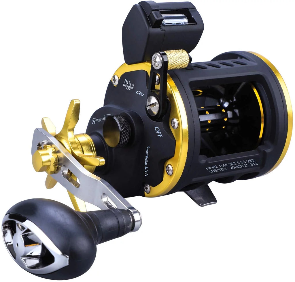 Line Counter Fishing Reel Conventional Level Wind Trolling Reel S391860