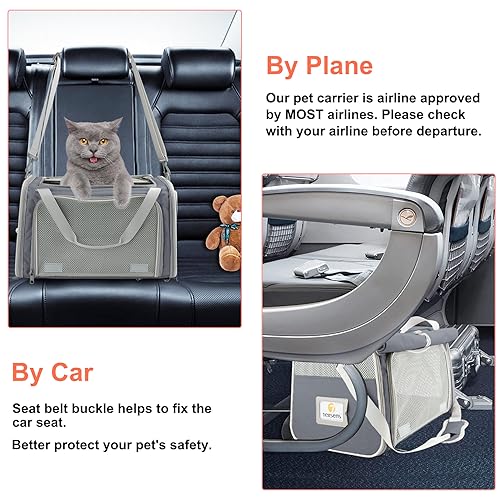 Grey Soft Collapsible Cat Carrier N7512