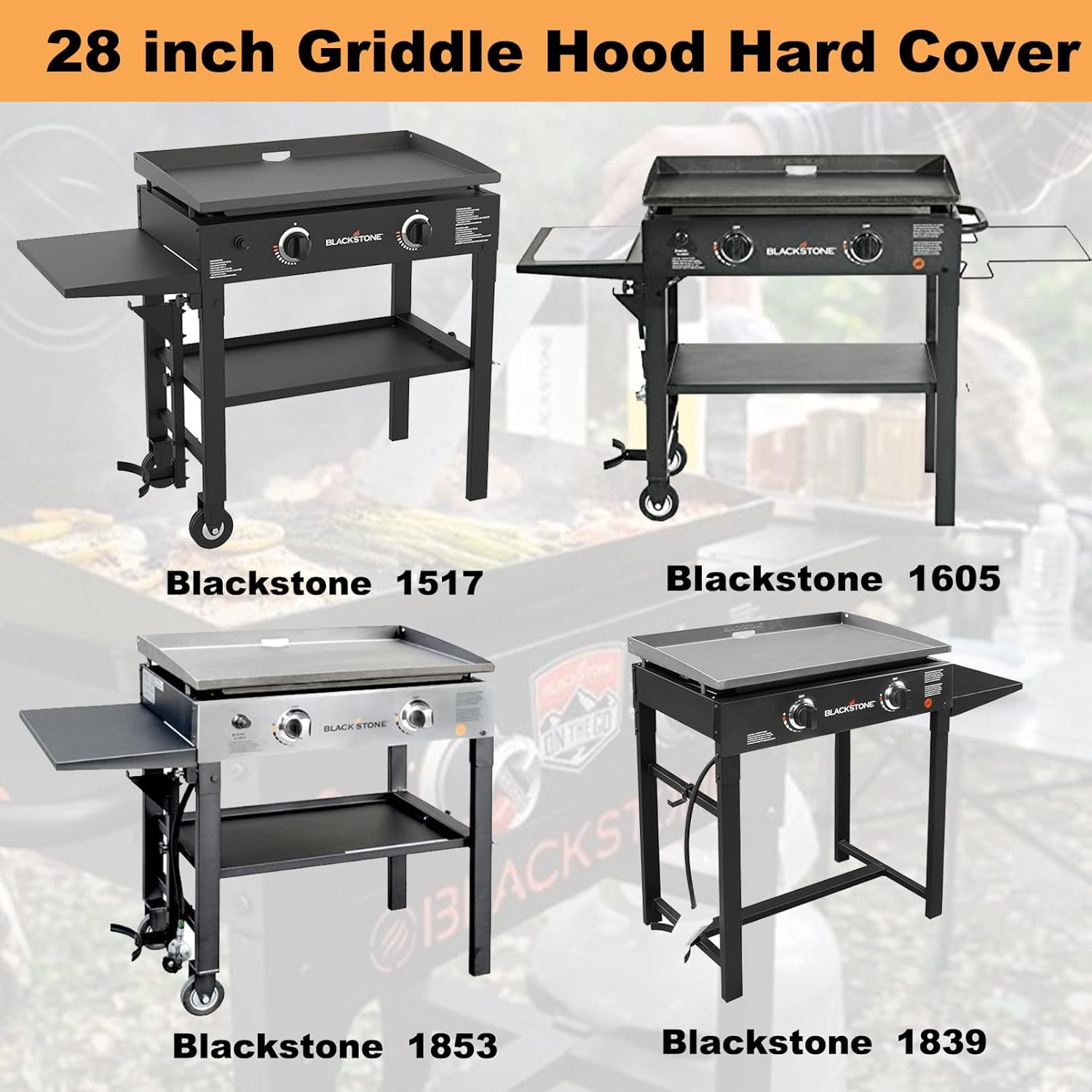 Hinged Lid for 28 inch Blackstone Griddle Hard Cover Hood with Thermometer V77712