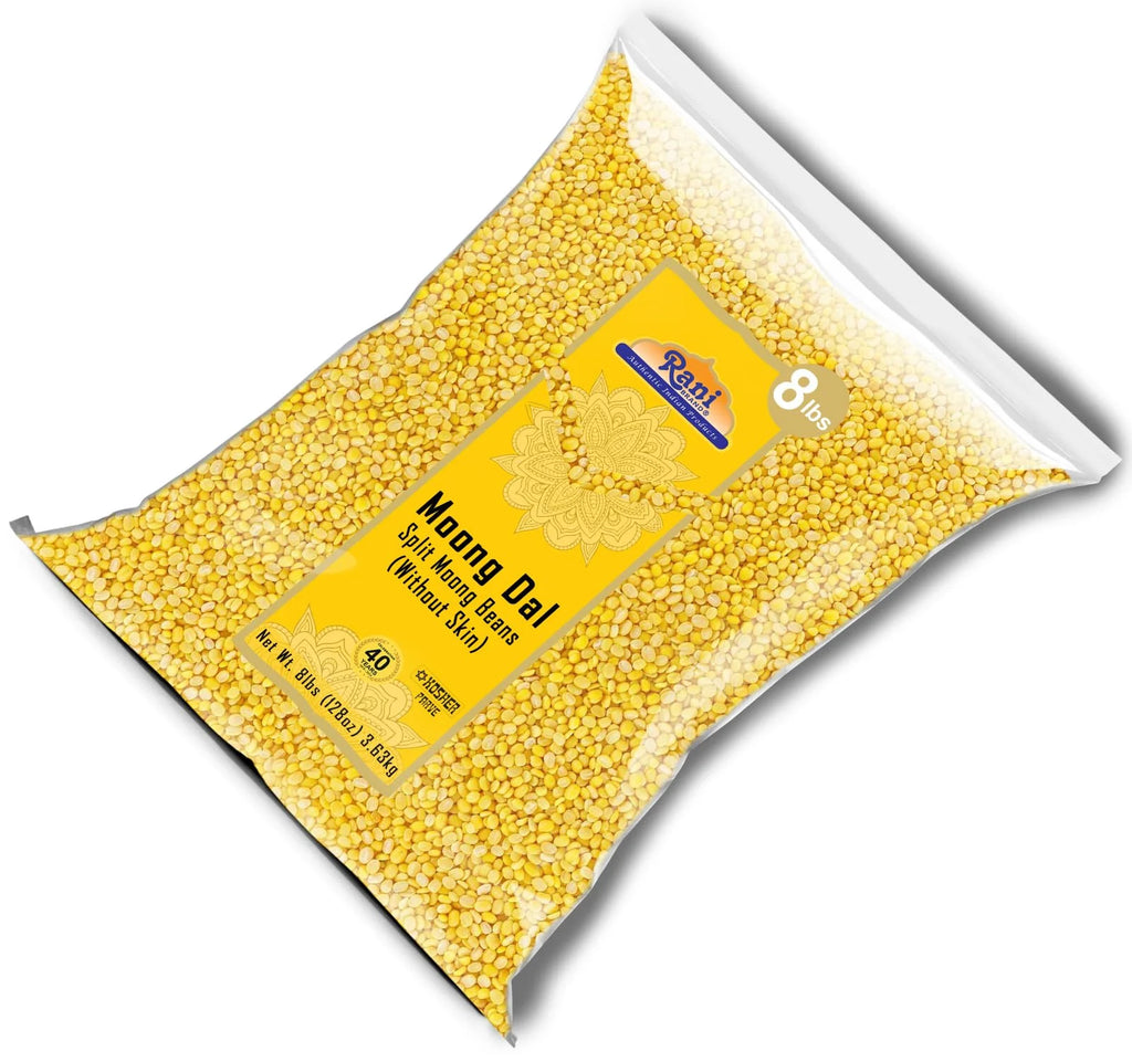 Moong Dal Split Mung Beans Without Skin Lentils 128oz 8lbs 3.63kg Bulk Y496564