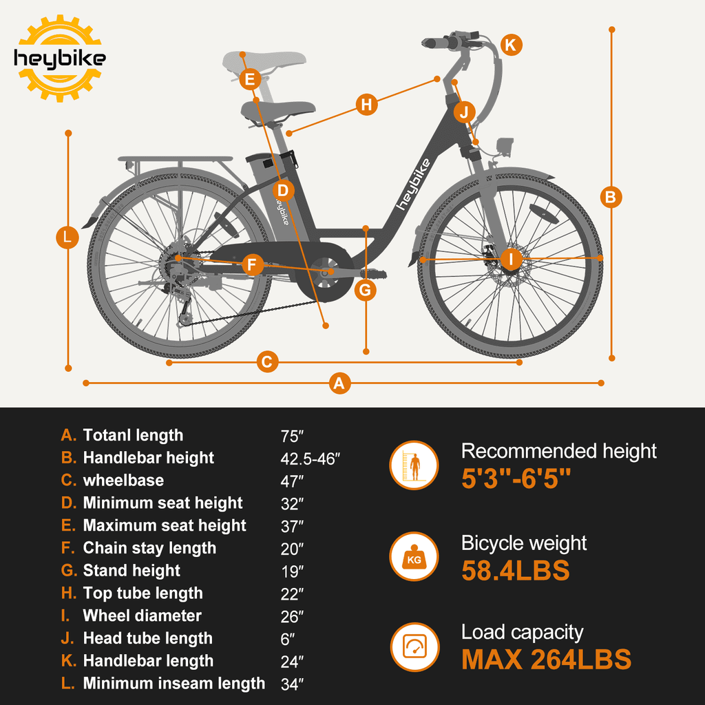 Electric City Cruiser Bicycle 26" 7-Speed Electric Bike with Removable Battery I9158