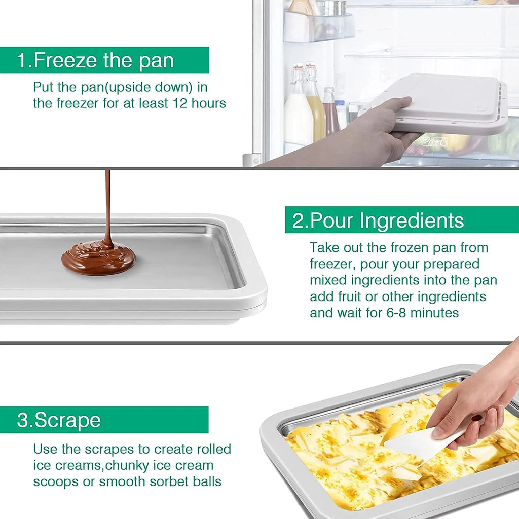 Ice Cream Roll Maker with 2 Spatulas Y41214