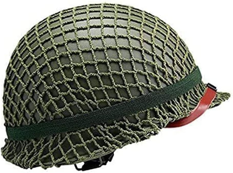 Green Helmet Replica with Net Canvas Chin Strap C44732