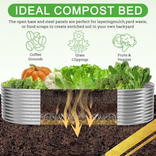 2 Pack 6x3FT Tall Galvanized Raised Garden Bed T27219