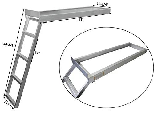 Anodized Aluminum 4 Step Flat Front Ladder Capacity 300lbs M548