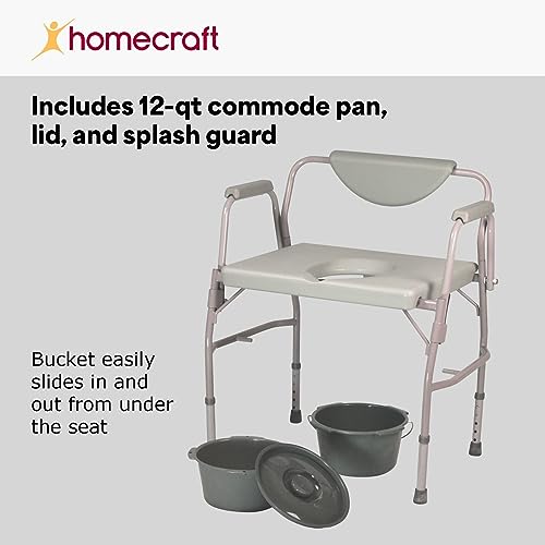 Bariatric Drop Arm Commode, 1000 Pound Weight Capacity, Adjustable Height O424120