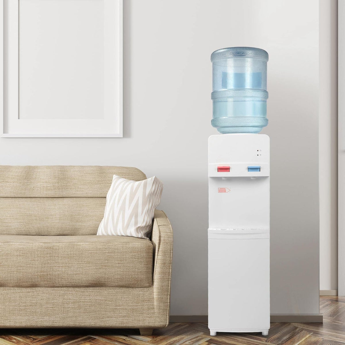 White Stainless Steel Top Loading Water Cooler Dispenser Y950277