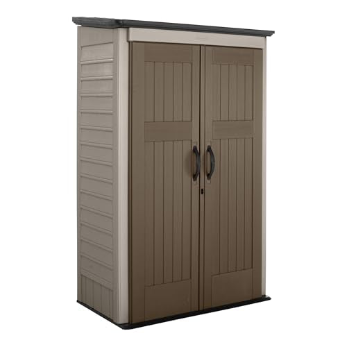 Beige/Brown 4 x 2.5 Ft Resin Outdoor Storage Shed M13178