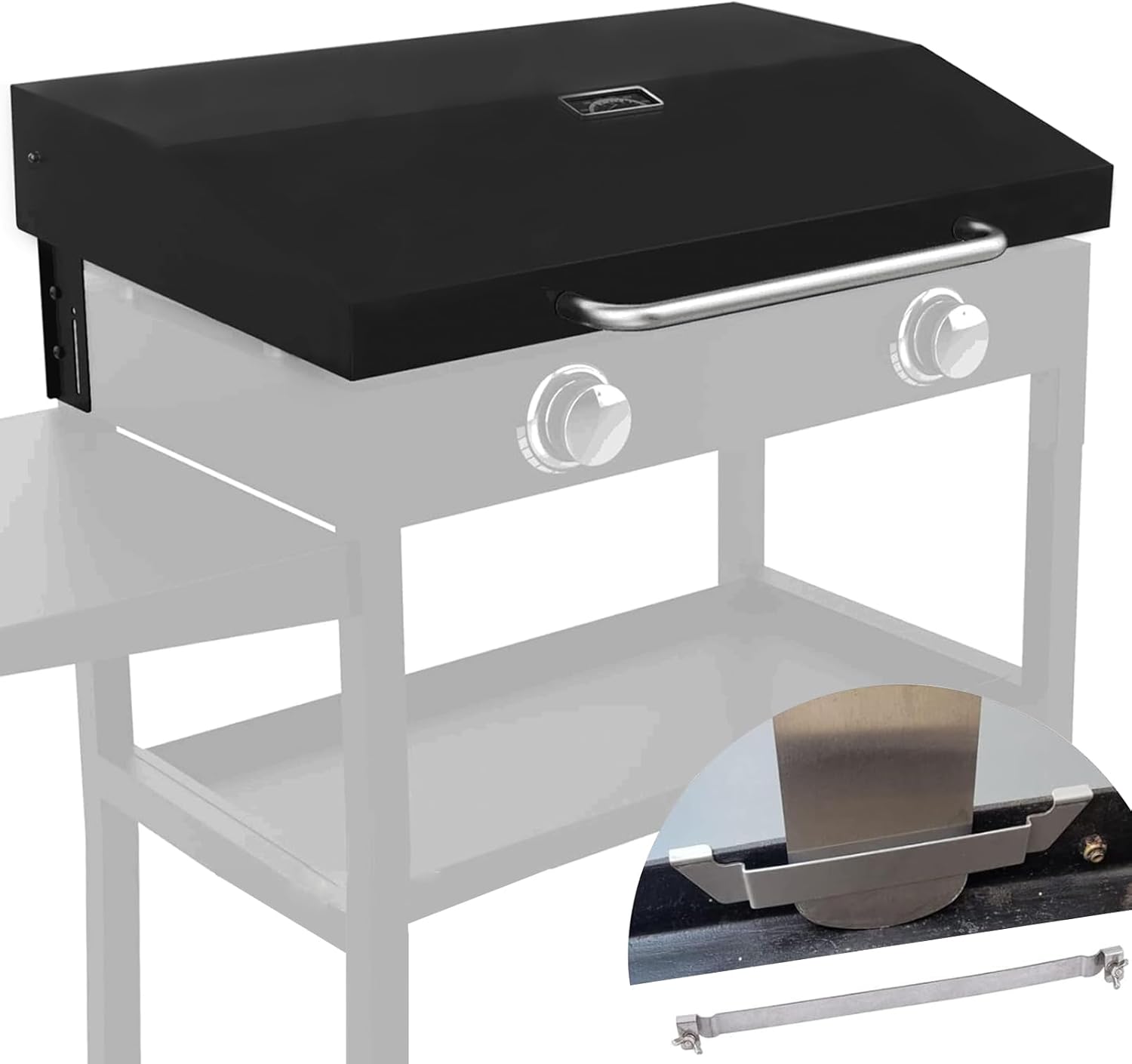 Hinged Lid for 28 inch Blackstone Griddle Hard Cover Hood with Thermometer V77712