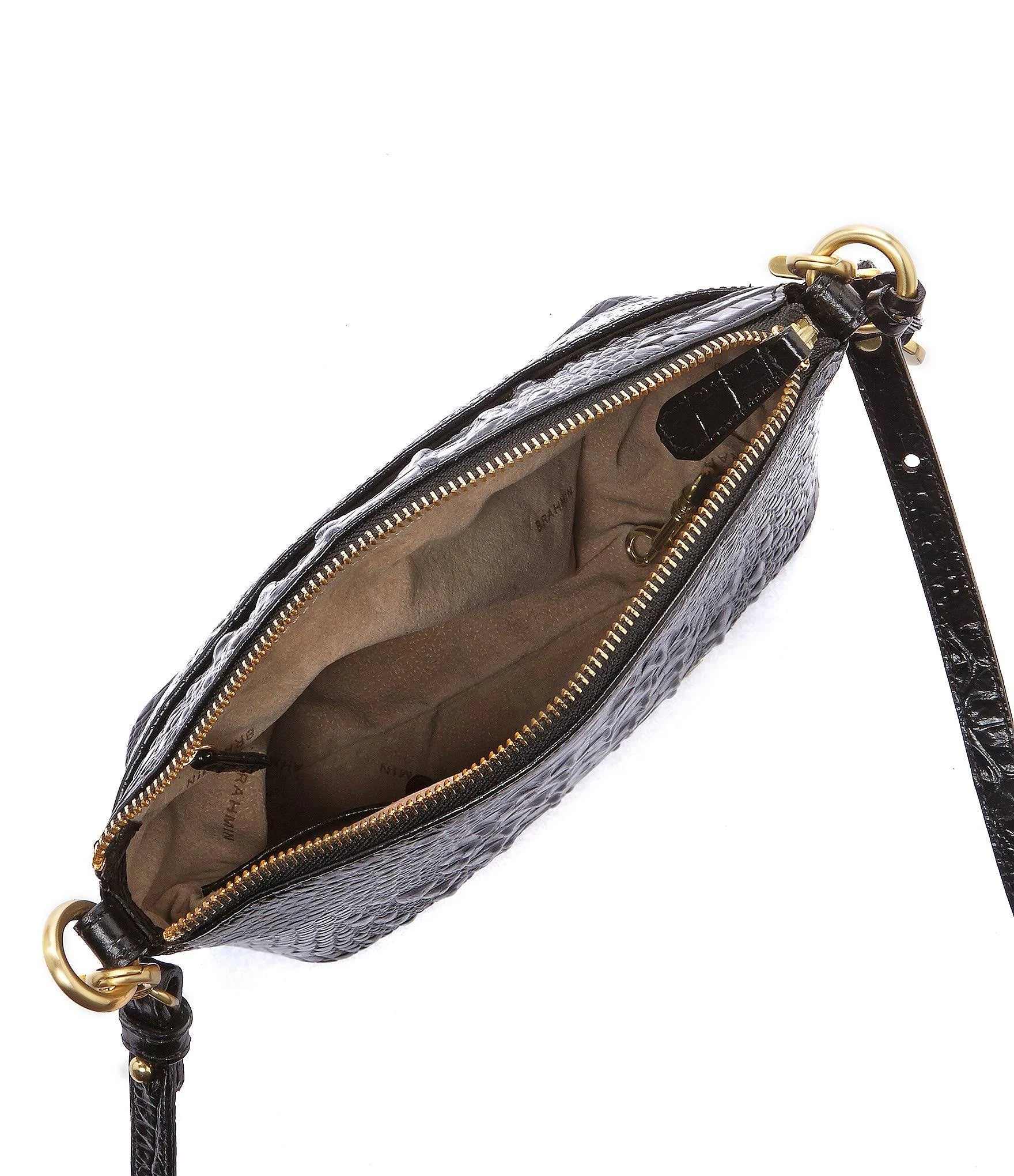 Leather Mini Crossbody Embossed Brown B108151