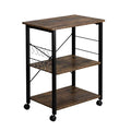 3-Tier Kitchen Utility Microwave Oven Stand Storage Cart Shelf Black Metal Frame Q540