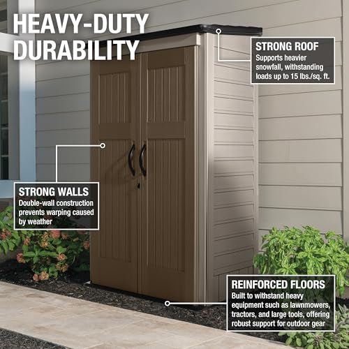 Beige/Brown 4 x 2.5 Ft Resin Outdoor Storage Shed M13178