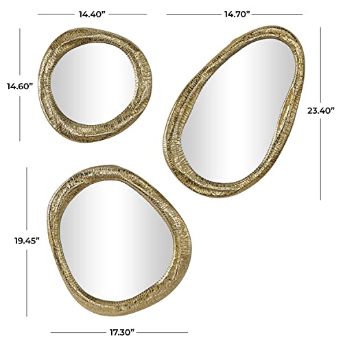 Set of 3 Silver Wall Mounted Mirrors D2196