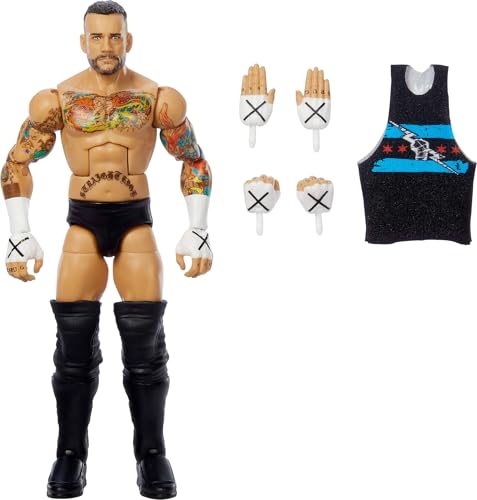 WWE Elite Action Figure & Accessories Set, 6-inch Collectible with Swappable Hands V980