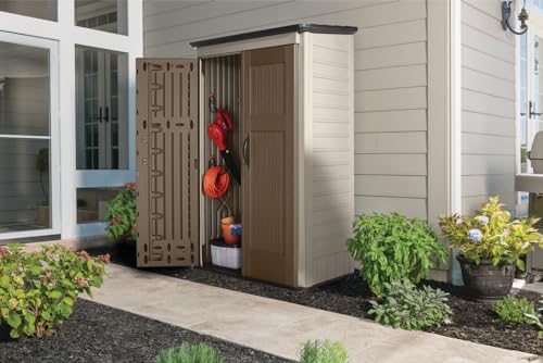 Beige/Brown 4 x 2.5 Ft Resin Outdoor Storage Shed M13178