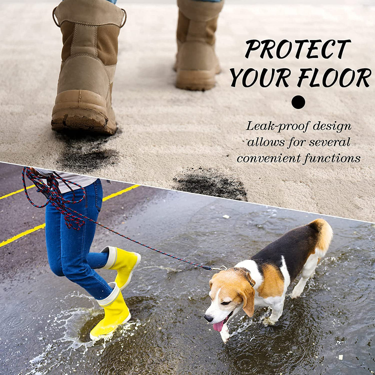 Black 24 x 16 x 1.2 Inch Waterproof Boot Tray D441