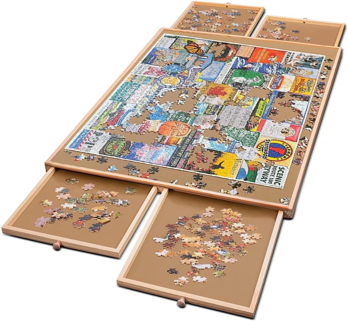 1500 Piece Puzzle Board with 4 Storage Drawers N932604