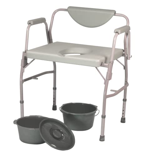 Bariatric Drop Arm Commode, 1000 Pound Weight Capacity, Adjustable Height O424120