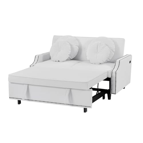 Beige Convertible Sofa Bed with Pull-Out Bed B781816