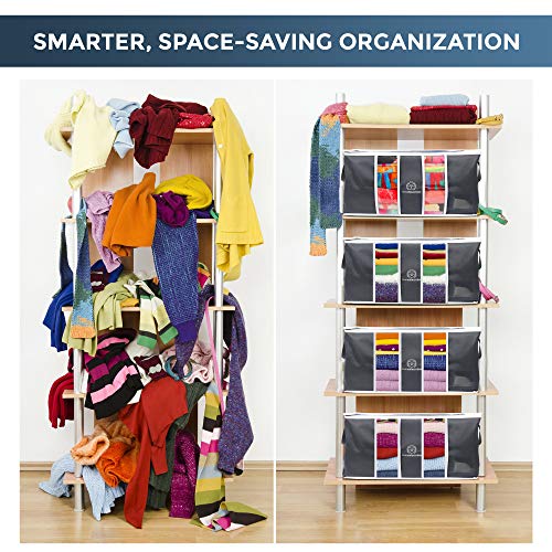 3 Pack Grey Stackable Clothes Storage Bag with Zippers N9178