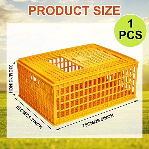 Plastic Poultry Carrier Crate for 13 Adult Chickens, 29.5 x 21.7 x 13 Inch G764