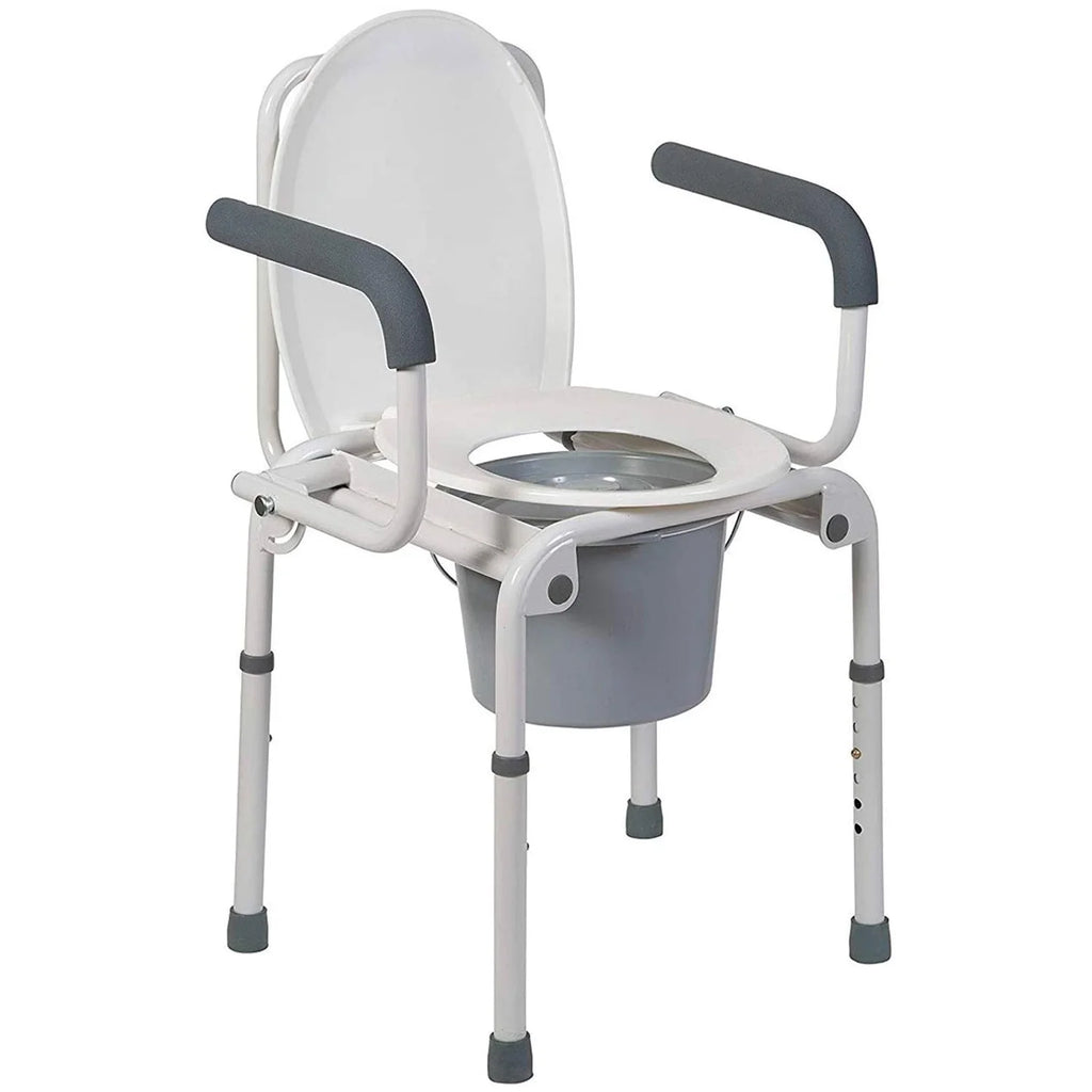 White Steel Portable Toilet with Drop Arm C4864