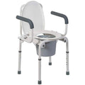 White Steel Portable Toilet with Drop Arm C4864