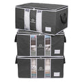 3 Pack Grey Stackable Clothes Storage Bag with Zippers N9178