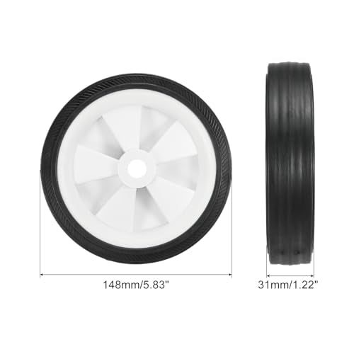 2 Pcs Universal Air Compressor Wheels with 0.5" Dia. Hole, Black Y1076