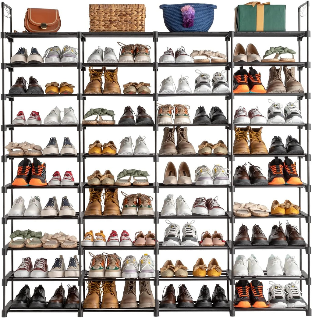 Black 80 Pairs Metal Shoe Rack G721703