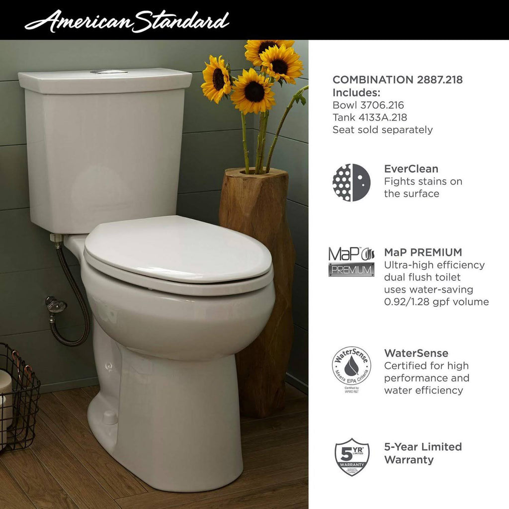 White Dual Flush Elongated Two-Piece Toilet Q8743
