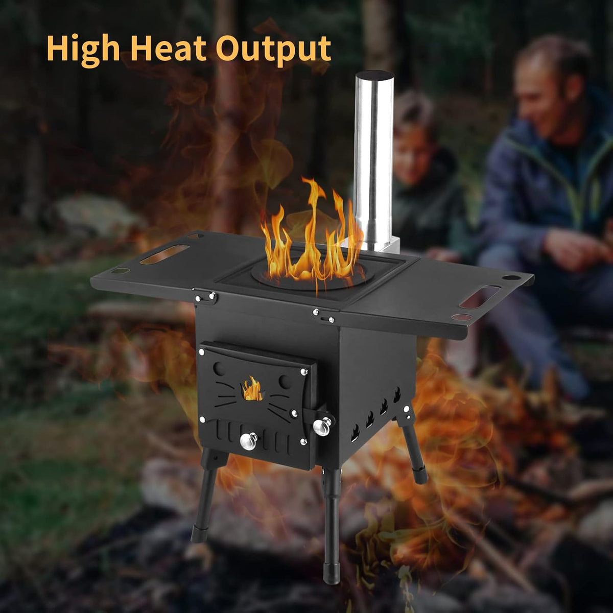 Portable Wood Burning Stove with Chimney Pipe M842111